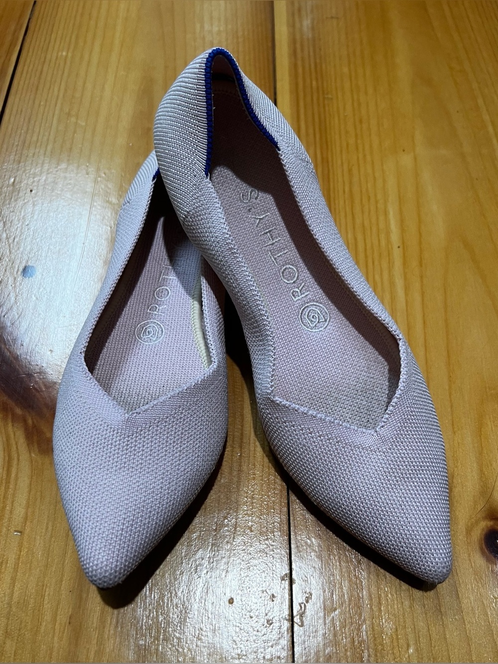Rothy’s The Point Pink . Animal print soles! SZ 7.5